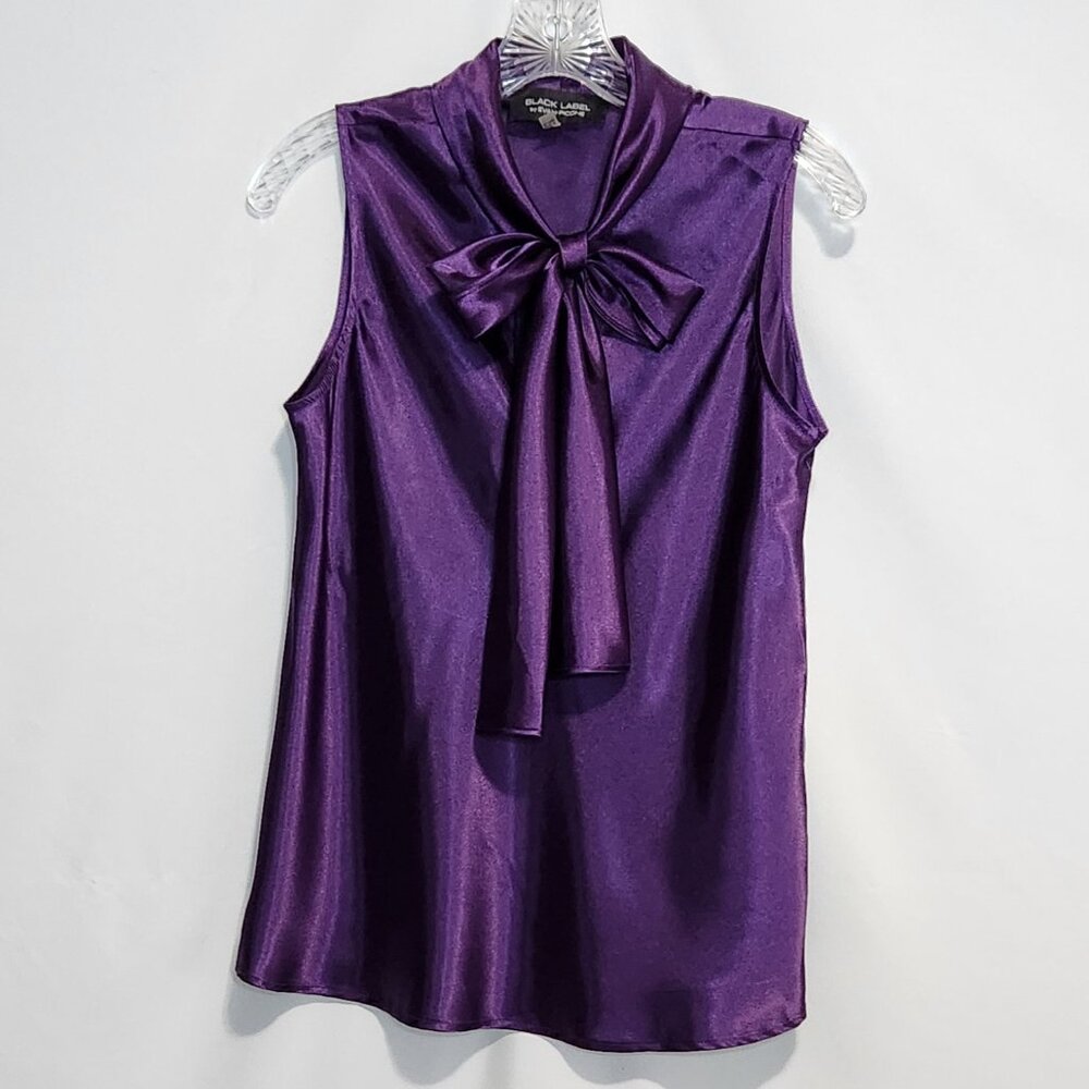 Black Label by Evan Picone Sleeveless Neck Tie Top - Size M
